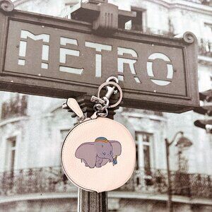 Coach 89988 DISNEY X COACH Circular Coin Pouch Bag Charm IN CHALK MULTI